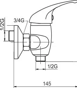 Kúpeľňové batérie NOVASERVIS - Sprchová batéria 100 mm Metalia 55 chróm 55064,0