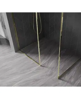 Sprchové dvere MEXEN/S - Kyoto-XF Sprchová zástena WALK-IN s rámom 110 x 110, transparent 10 mm, zlato 800-110-202-04-50-110-XF