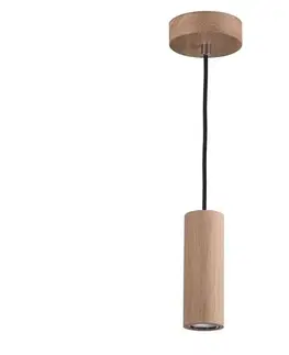 Svietidlá  1551174 - LED Luster na lanku PIPE 1xGU10/5W/230V matný dub 1551174