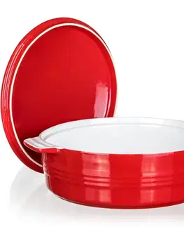 Formy na pečenie Banquet Forma zapekacia okrúhla s pokrievkou Culinaria Red 3 l, 3 l