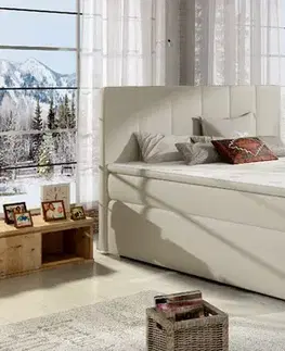 Postele ArtElta Manželská posteľ BOLERO Boxspring | 180 x 200 cm Bolero rozmer: 180x200 cm, Bolero farba: Soro 76