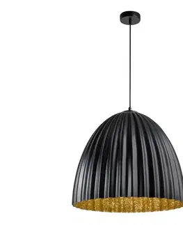 Svietidlá  Luster na lanku T 1xE27/60W/230V pr. 70 cm čierna/zlatá 32027