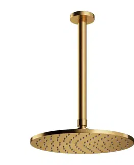 Kúpeľňové batérie OMNIRES - SLIMLINE dažďová hlavica so stropným ramenom, zlato brúsené WSSET1GLB