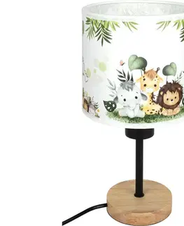 Lampy BRILAGI - Stolná lampa BOBO WOOD 1xE27/25W/230V dub/čierna/biela/zelená/džungľa BG1567+BG5588