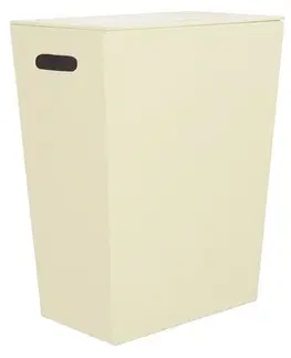 Doplnky do kúpeľne SAPHO - ECO PELLE kôš na prádlo 43x48x26cm, krémová 2462CR