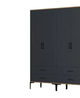 Šatňové skrine Šatníková skriňa Kumsal TT - Walnut, Anthracite