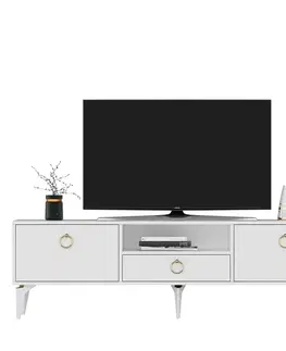 TV stolíky DOTA TV stolík na nožičkách, biela