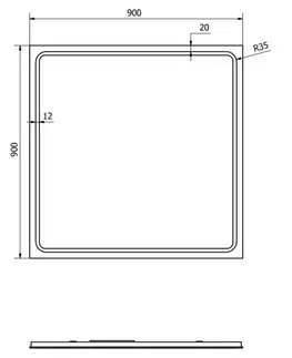 Kúpeľňové zrkadlá SAPHO - GEMINI zrkadlo s LED osvetlením 90x90cm GM092