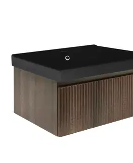 Kúpeľňový nábytok Kúpeľňová skrinka s umývadlom SAT Evolution 78x30x45 cm orech mat SATEVO80NAU1MB SATEVO80NAU1MB
