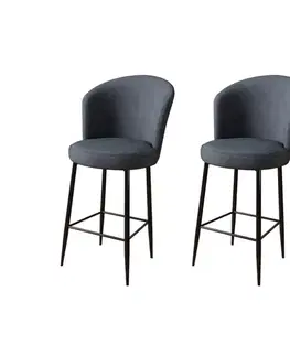 Barové stoličky Bar Stool Set (2 Pieces) Alte - Anthracite, Black