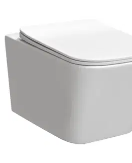 Záchody KERRA - Miska WC závesná Tinos so sedadlom (biele lesklé) 5907548115232