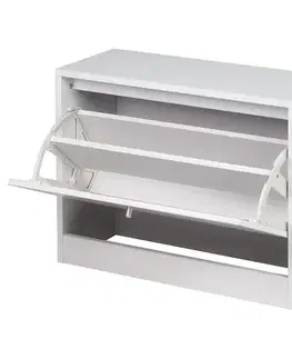 Botníky KONDELA Fatma New botník (skrinka na topánky) biela