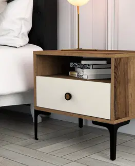 Konferenčné stolíky Nočný stolík Lizbon Walnut Cream