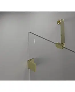 Sprchovacie kúty MEXEN/S - Lunar sprchovací kút štvrťkruh krídlový ľavá 100 x 70, transparent, zlato 833-100L-070P-50-00