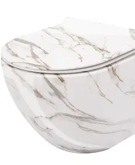 Záchody REA - Závesná WC misa vrátane sedátka RIMLESS Carlos Slim Lava Shiny lesk REA-C0536