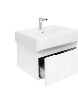Kúpeľňový nábytok Kúpeľňová skrinka s batériou a umývadlom SAT Evolution 1 58x30x44,8 cm biela mat SATEVO60WMU2BA SATEVO60WMU2BA