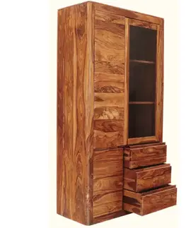 Knižnice Vitrína Tina 100x190x45 indický masív palisander