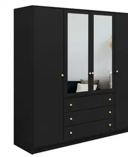 Šatníkové skrine ArtStol Šatníková skriňa SIENA D4 | čierna