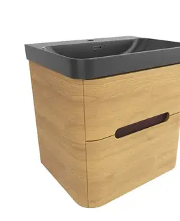 Kúpeľňový nábytok Kúpeľňová skrinka s umývadlom SAT Fusion 57,5x53x45 cm dub medový mat SATFUSION260DMBKM SATFUSION260DMBKM