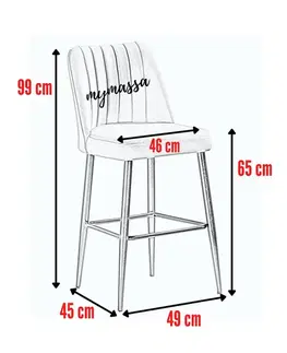Barové stoličky Bar Stool Set (4 Pieces) Vento - Black