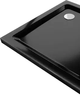 Vane MEXEN - Flat Sprchová vanička štvorcová slim 100 x 100, čierna 40701010