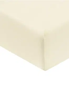Plachty Posteľná plachta jersey krémová TiaHome - 200x220cm