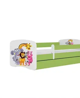 Postele pre dievčatá Detská Posteľ. Babydreams+Sz+M Zelená 80x180 Zoo