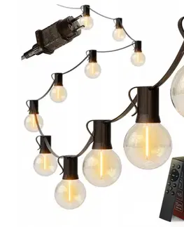 LED osvetlenie SmartLED LED stmievateľná vonkajšia svetelná reťaz 25xE12/1W/24/230V 17,5 m IP65 čierna + DO 4453