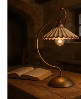 Lampy ONLI - Stolná lampa ROSINA 1xE14/6W/230V bronzová 4257/L