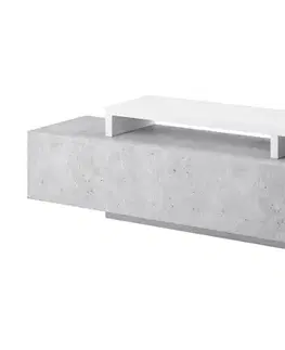 TV stolíky BILSBY 40 TV komoda 2484FG, biela/betón colorado