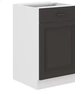 Kuchynské skrinky stojace Kuchynská skrinka STILO grafit mat/biely 50d 1f 1s bb