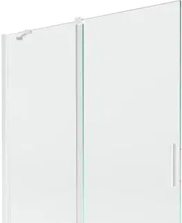 Sprchové dvere MEXEN/S - Velar Dvojkrídlová posuvná vaňová zástena 130 x 150, transparent, biela 896-130-000-01-20