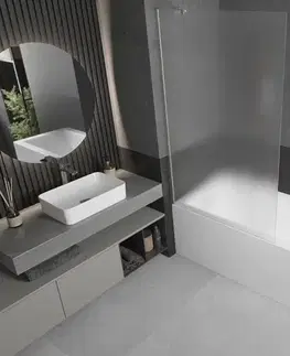 Sprchové dvere MEXEN/S - Next vaňová zástena FIX 100 x 150, dekor, nikel kartáčovaná - 895-090-000-00-30-97 895-100-000-00-30-97