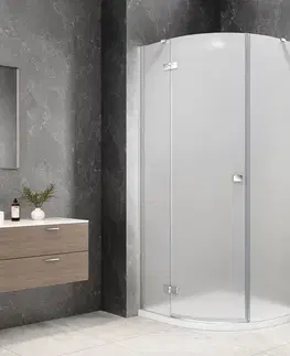 Sprchové dvere POLYSAN - GLOBE CHROME štvrťkruhová sprchová zástena 1000x1000, matné sklo, ľavá GB2610MLC