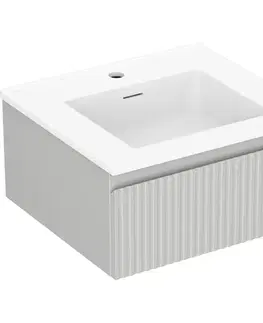 Kúpeľňový nábytok MEXEN/S - Rivel kúpeľňová skrinka 50 cm s umývadlom Otis, 1 šuplík, reliéf, šedá mat/biela mat 91A20-05023-1-BF62-W18M01