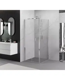 Sprchovacie kúty MEXEN/S - Exo sprchovací kút skladacie dvere 100 x 100, transparent, chróm 816-100-100-01-00