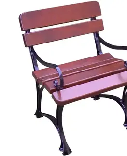 Záhradné drevené kreslá Drevená stolička kráľovská s opierkami lakťov višňa