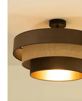Svietidlá  Prisadený luster WENTA 1xE27/60W/230V priemer 50 cm hnedý/juta H0842