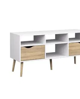 TV stolíky KONDELA Oslo 75391 tv stolík dub sonoma / biela