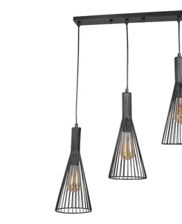 Svietidlá  Luster na lanku TIANA 3xE27/20W/230V čierna 328366