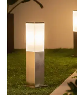 Záhradné lampy Brilagi - Vonkajšie svietidlo NOVA 1xE27/15W/230V 40 cm IP44 matný chróm FG-KH446PSH-40-SIL