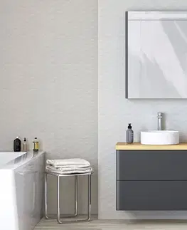 Kúpeľňový nábytok Mereo Siena, kúpeľňová skrinka 155 cm vysoká, L/P, antracit mat CN434LP