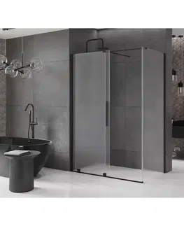 Sprchovacie kúty MEXEN/S - Velár sprchovací kút, posuvné dvere 150 x 75, dekor, čierna 871-150-075-31-70