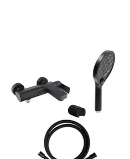 Kúpeľňové batérie Vaňová batéria SAT B-Way so sprchovacím setom 150 mm čierna SATBSBW222SET SATBSBW222SET