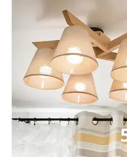 Svietidlá BRILAGI - LED  Prisadený luster ANTHONY 5xE14/40W/230V dub/béžová 8590828610755