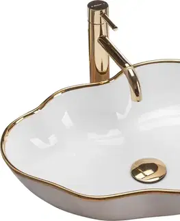 Umývadlá REA - Umývadlo na dosku Pearl Gold Edge REA-U0696