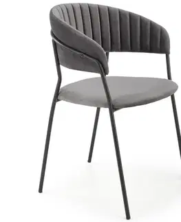 Čalúnené stoličky Stolička K426 Velvet/Kov Šedá