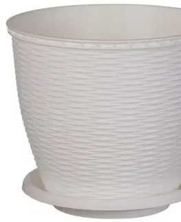 Záhrada Kvetináč  RATTAN 2,75 L biely