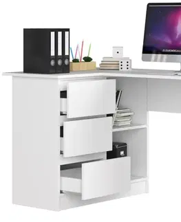 Písacie stoly Moderný písací stôl HERRA124L, biely