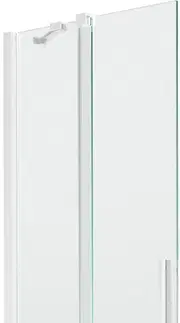 Sprchové dvere MEXEN/S - Velar Dvojkrídlová posuvná vaňová zástena 70 x 150, transparent, biela 896-070-000-01-20